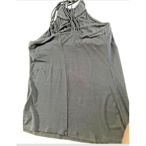 Michael Kors Womens Black Knit Halter with Beads and Crossover Straps Size M - Picture 2 of 9